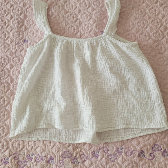 ARITZIA Wilfred white cotton guaze camisole top - Picture 2 of 4